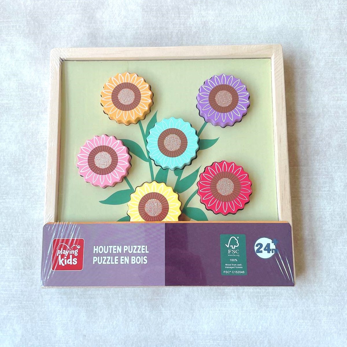 Houten Leg Puzzel - Bloemen - Palying Kids