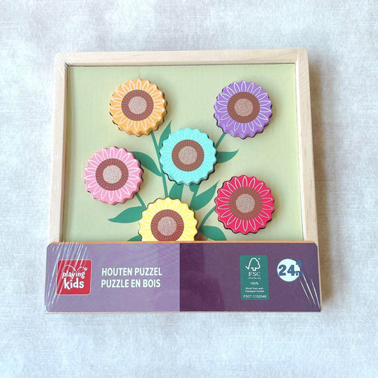 Houten Leg Puzzel - Bloemen - Palying Kids