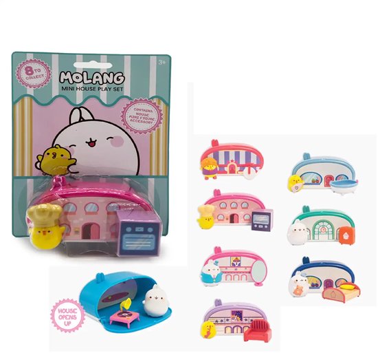 Molang Mini House Playset - Speelgoed met figuurtje en accessoire - 8 verschillende