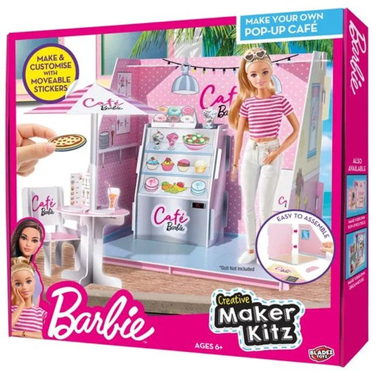 Barbie - Maak je eigen pop-up café set - Inclusief stickers - voor je Barbie accessoires - Exclusief Barbie pop