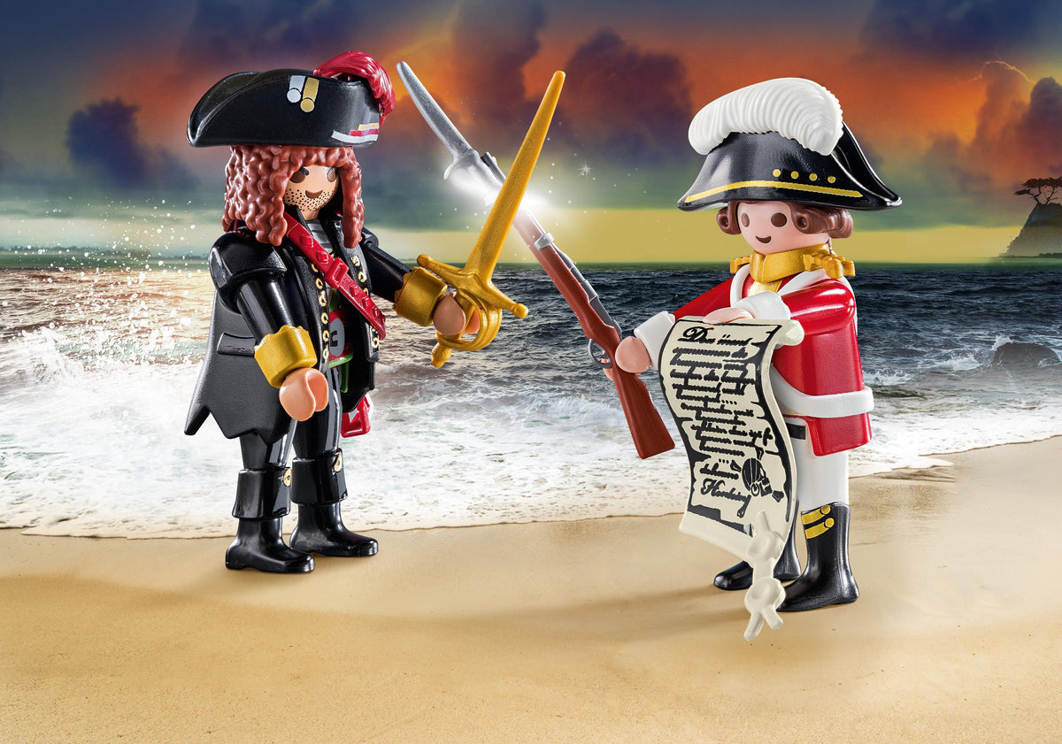 PLAYMOBIL Duo Packs Piratenkapitein en Roodroksoldaat - 70273
