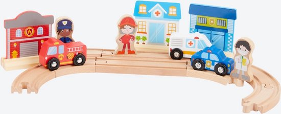 Mini Matters Houten Autobaan | 22 Delig Houten Set | Houten Speelgoed