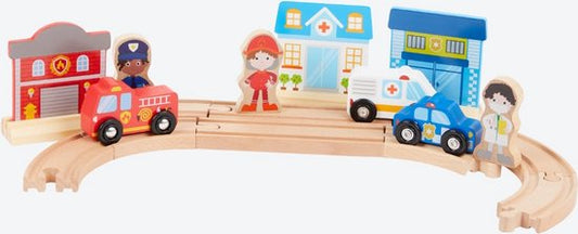 Mini Matters Houten Autobaan | 22 Delig Houten Set | Houten Speelgoed