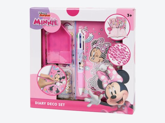 Minnie Mouse Dagboek Knutsel Pakket - 3 Soorten - Disney Minnie & Mickey Mouse - Tekenen & Knutselen - Creatief Pakket - Cadeau voor Minnie Mouse-fans - Jongens & Meisjes - Knutselpakket - Inclusief Notitieboek, Pen & Accessoires