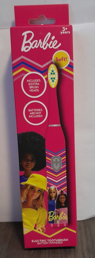 Elektrische Kinder Tandenborstel Barbie donkerroze Soft + 2 Opzetborstels